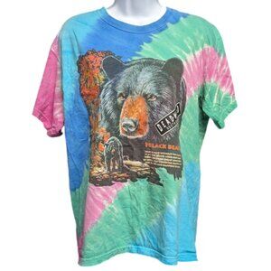 Suna Tee T Shirt Short Sleeve Deadwood South Dakota Black Bear Tie Dye Medium